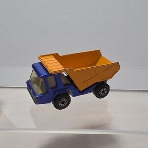 Blue and Orange Toy Dump Truck
